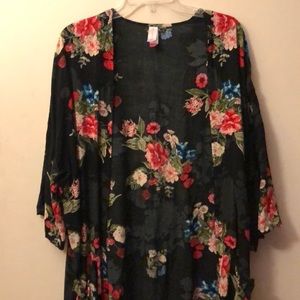 Black with flowers cardigan
